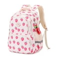 thumbnail interactive-video image 1 of Soda Candy Backpacks Kawaii Printed Bookbags, Lightweight School Backpack, Waterproof Backpacks, Beige Strawberries, 1 of 9