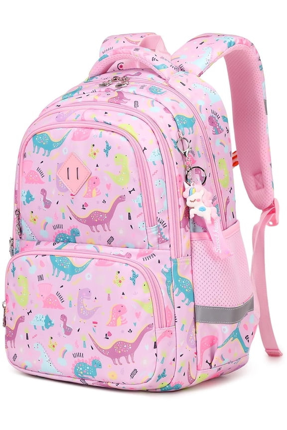 Backpacks Kawaii Printed Bookbags, Lightweight School Backpack, Waterproof Backpacks, Pink Dinosaur