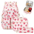 thumbnail image 1 of Soda Candy Backpacks for Girls 3pcs Kids Backpack Set with Lunch Bag Pencil Case Students Bookbag for Elementary Primary Middle School, Strawberry, 1 of 8