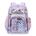 thumbnail interactive-video image 1 of Soda Candy Clear Backpack Heavy Duty TPU Transparent Backpack Stadium Approved Large Waterproof Clear Book Bag Quick Security Check See Through Backpack with Reinforced Straps, Purple, 1 of 10