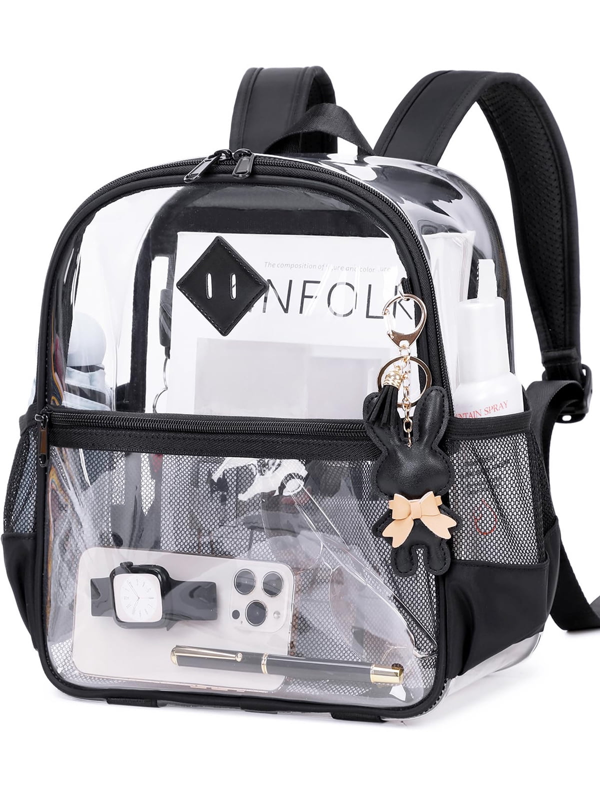 3263 Clear Backpack for Stadium Events Small Clear Bag with Front Pocket Trail maker Clear Backpack With Reinforced Straps & Front  main image 3