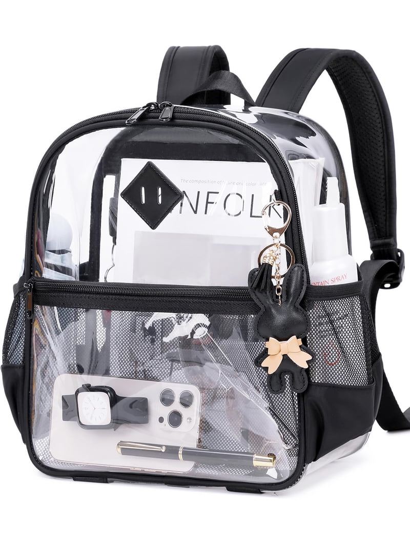 Clear Stadium Backpack - 12x12x6 Inch PVC Transparent Bag For Events, Concerts, Security