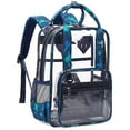 thumbnail image 1 of Soda Candy Clear Backpack Heavy Duty Stadium Approved PVC School Transparent Backpacks, Blue Dinosaur, 1 of 8
