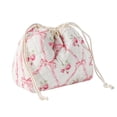 thumbnail image 1 of Soda Candy Makeup Bag Cotton Quilted Drawstring Cosmetic Bag with Canvas Coquette Aesthetic Cute Travel Toiletry Bag Travel Make Up Organizer Bag Drawstring Gift Bag for Women, 1 of 10