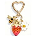 thumbnail image 1 of Soda Candy Cute Strawberry Bag Charms, Kawaii Flower Daisy Keychain Accessories Decor for Women Purse Gift Car Key Chain Purse Charms, 1 of 6