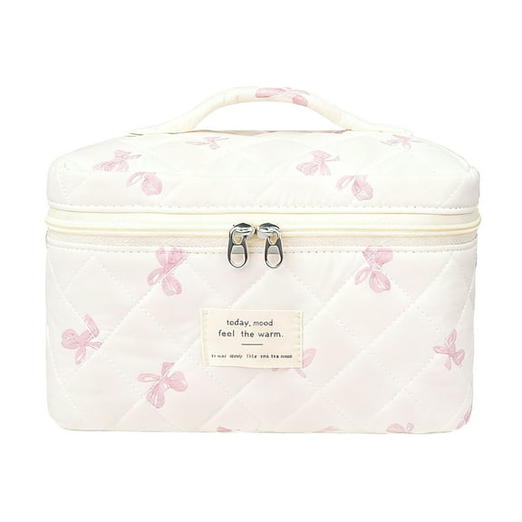 Soda Candy Large Makeup Bag Cotton Cosmetic Bags for Travel Cute Floral Coquette Aesthetic Toiletry Bag for Women