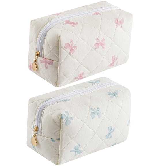 Soda Candy Makeup Bag Travel Toiletry Bag for Women Small Cosmetic Bags Cute Quilted Cotton Makeup Pouch Zipper Floral Portable Storage Cosmetic Travel Cloth Bag