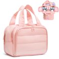 thumbnail image 1 of Soda Candy Travel Toiletry Bag Lightweight Large Wide Open Travel Bag for Women Puffy Cosmetic Makeup Bag Organizer with Handle for Accessories, Essentials, Toiletries, Pink, 1 of 7