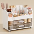 thumbnail image 1 of Soda Candy Makeup Organizer for Vanity with 2 Large Drawers & Brush Holder, Countertop Cosmetic Storage for Bathroom & Dresser, Multi-Purpose Organizer for Lipsticks, Perfumes, Eyeshadows, Skincare, 1 of 7