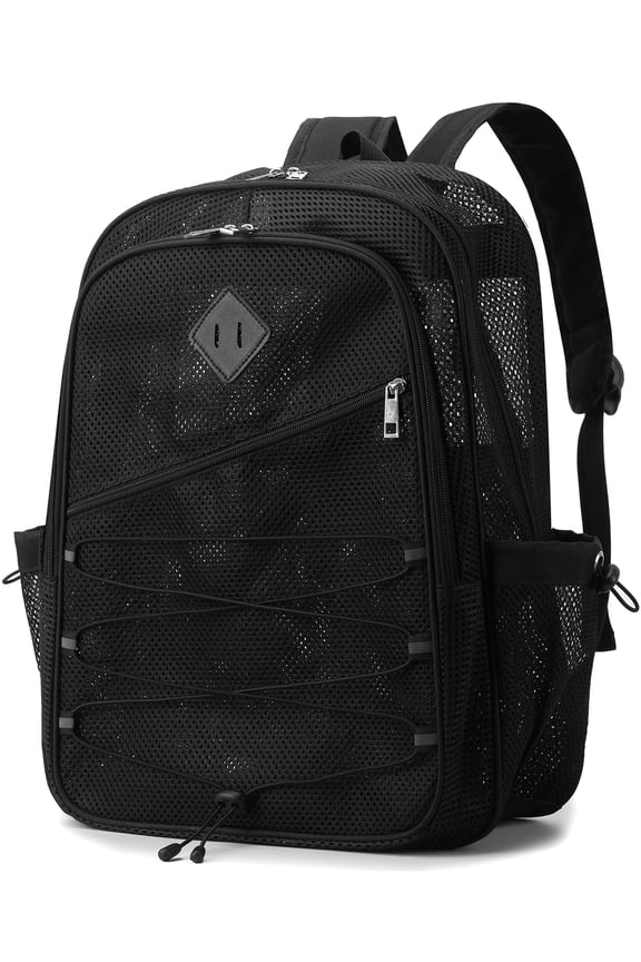 Mesh Backpack Heavy Duty Breathable Lightweight See Through Backpack for School, Beach, Swim, Sports, Travel