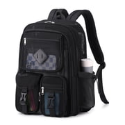 Soda Candy Mesh Backpacks for School Heavy Duty See Through Net Bookbag Semi-Transparent Net Back Pack for Beach, Work, Black