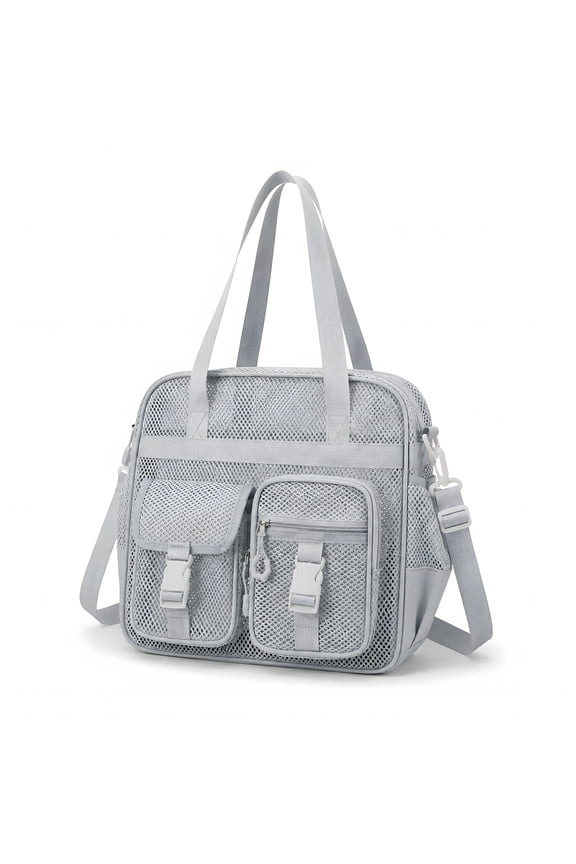 Mesh Tote Bag Stadium Approved 12x6x12 Heavy Duty Beach Bag for Sports Gym Concerts Travel Daily Use