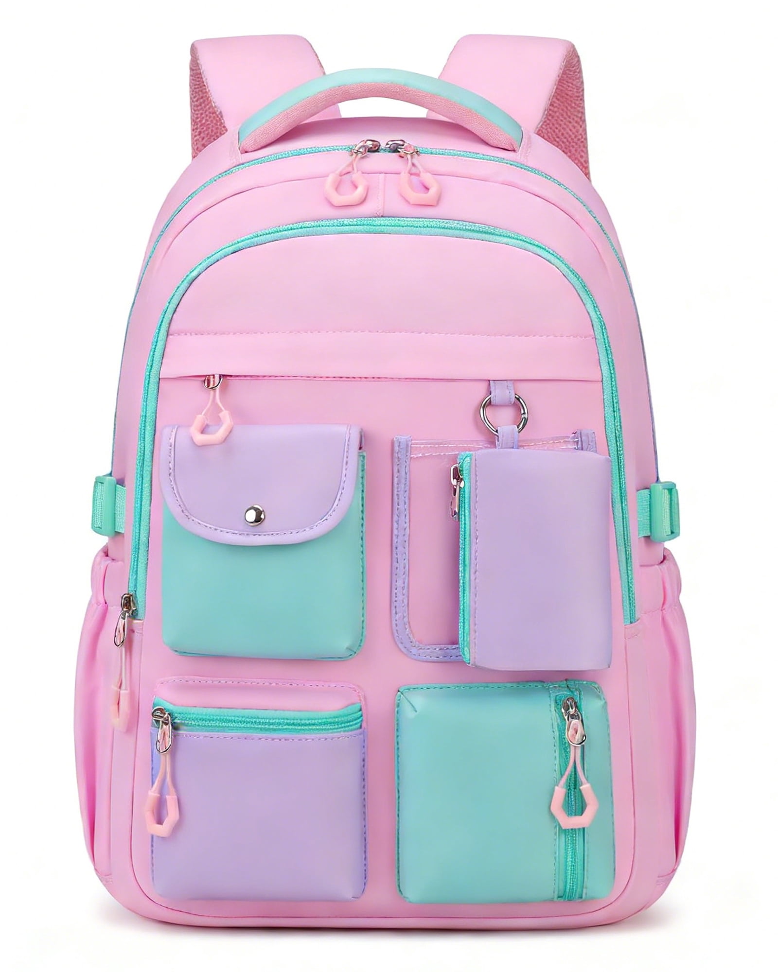 cute teal pink backpack leather Edafol Aztec Print for Women Men Lightweight Laptop Backpack Casual Daypack Backpacks Purse Travel Hiking Backpack : Electronics this mini backpack features a sweet design with functional details made for everyday use Pink and Mint Green Colorblock