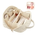 thumbnail image 1 of Soda Candy Travel Makeup Bags for Women 180° Wide-Open Puffer Toiletry Bag Set 2Pcs Large Water Resistant Cosmetic Bag, Travel Essentials for Toiletries Accessories Storage, Beige, 1 of 7