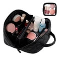 thumbnail image 1 of Soda Candy Travel Makeup Bags for Women 180° Wide-Open Puffer Toiletry Bag Set 2Pcs Large Water Resistant Cosmetic Bag, Travel Essentials for Toiletries Accessories Storage, Black, 1 of 8