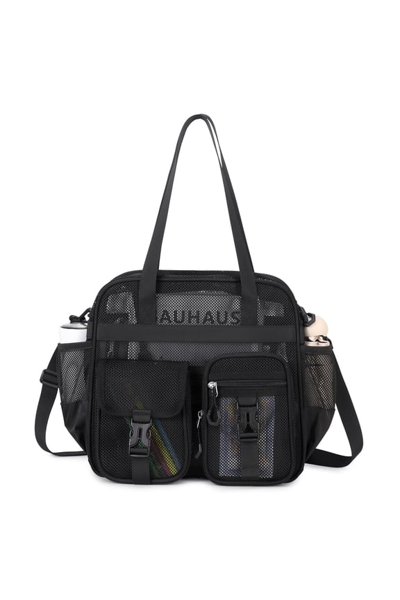 Mesh Tote Bag Stadium Approved 12x6x12 Heavy Duty Beach Bag for Sports Gym Concerts Travel Daily Use
