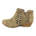 thumbnail image 1 of Soda Chance Taupe Dispu Perforated Cut Out Stacked Block Heel Ankle Booties (Light Taupe, 6.5), 1 of 1