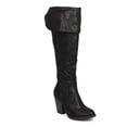 thumbnail image 1 of Soda Elsa DC78 Women Suede Fold Over Knee High Chunky Heel Riding Boot, 1 of 5