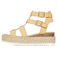 thumbnail image 1 of Soda Embassy Nude Caged Esspadrille Open Toe Platform Flatform Wedge Sandals (Nude-Embassator, 7.5), 1 of 4