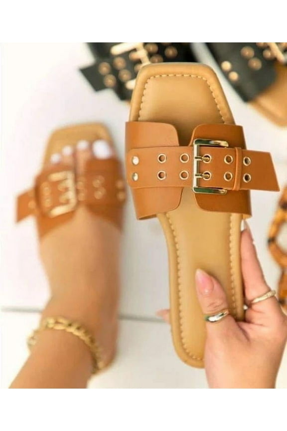 Flat Adjustable Strap Sandal