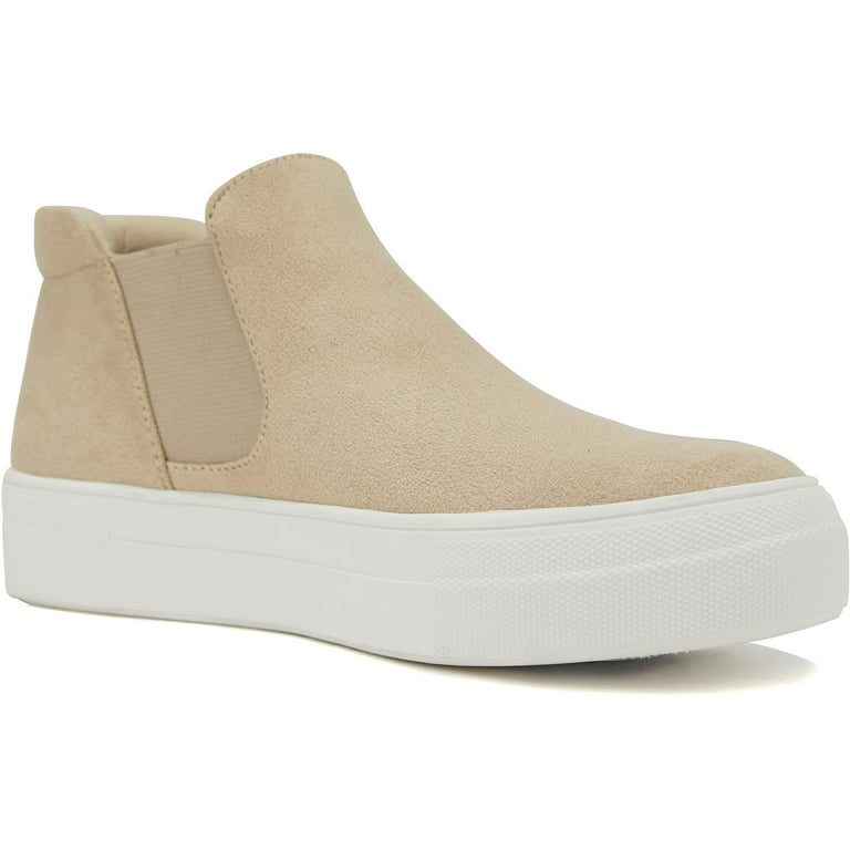 Soda Flat Women Chelsea Shoes Slip On Canvas Casual High Top