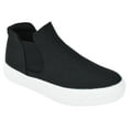 thumbnail image 1 of Soda Flat Women Chelsea Shoes Slip On Canvas Casual High Top Hidden Platform Sneakers White Sole Flatform Cushion Foam WOODS-S Black 11, 1 of 3
