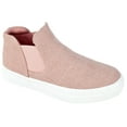 thumbnail image 1 of Soda Flat Women Chelsea Shoes Slip On Canvas Casual High Top Hidden Platform Sneakers White Sole Flatform Cushion Foam WOODS-S Pink Mauve 5.5, 1 of 3