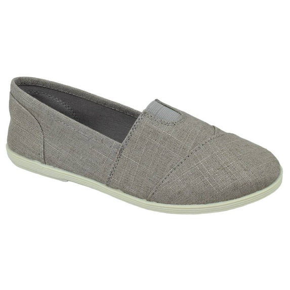Soda Flat Women Shoes Linen Canvas Slip On Loafers Memory Foam Gel Insoles OBJI-S Gray 8.5