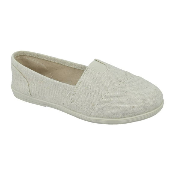 Soda Flat Women Shoes Linen Canvas Slip On Loafers Memory Foam Gel Insoles OBJI-S Tan Beige 8.5