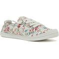 thumbnail image 1 of Soda Flat Women Shoes Linen Canvas Slip On Sneakers Lace Up Style Loafers Zig-S White Floral / Flowers Print 11, 1 of 5