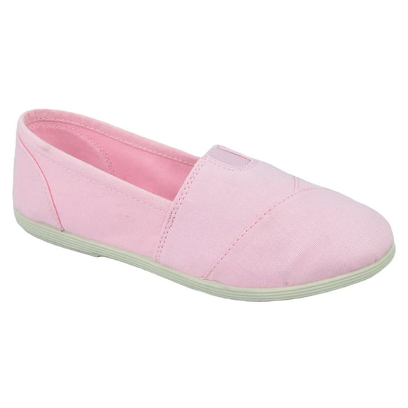 Soda Flat Women Shoes Linen Canvas Slip On Sneakers Loafers Memory Foam Gel Insoles Round Toe OBJI-S Light Pink 6