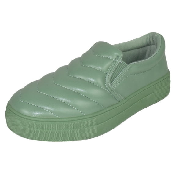 Soda Flat Women Shoes Slip On Loafers Casual Sneakers Memory Foam Insoles Hidden Platform / Flatform Round Toe ACORN-G Mint Sage Green Khaki 9