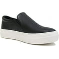 thumbnail image 1 of Soda Flat Women Shoes Slip On Loafers Casual Sneakers Memory Foam Insoles Hidden Platform / Flatform Round Toe HIKE-G Black PU Leather 11, 1 of 5