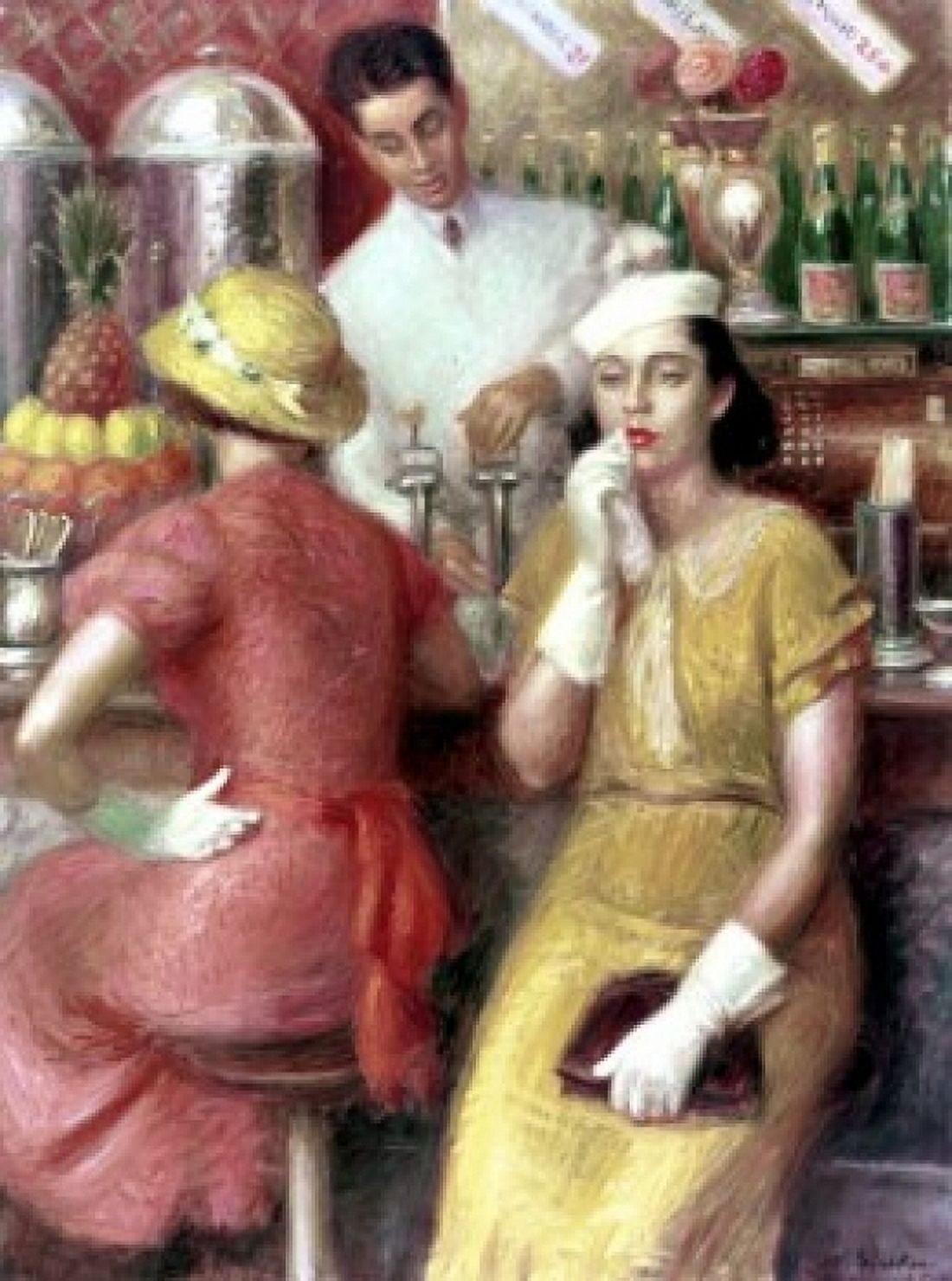 The Soda Fountain 1935 William James Glackens (1870-1938American) Oil on canvas Pennsylvania Academy of Fine Arts Philadelphia PA Canvas Art - William James Glackens (24 x 36)