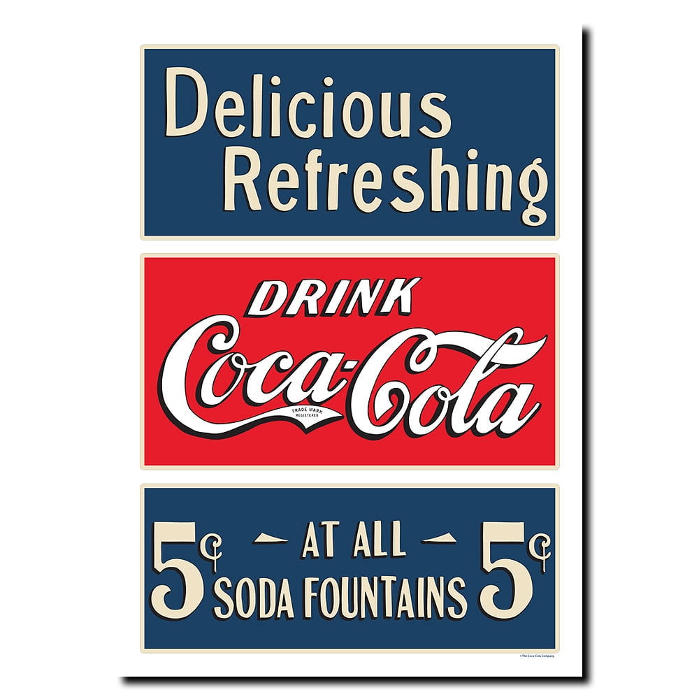 Vintage Coca-Cola Canvas Print with Metal Frame, 24" x 18"