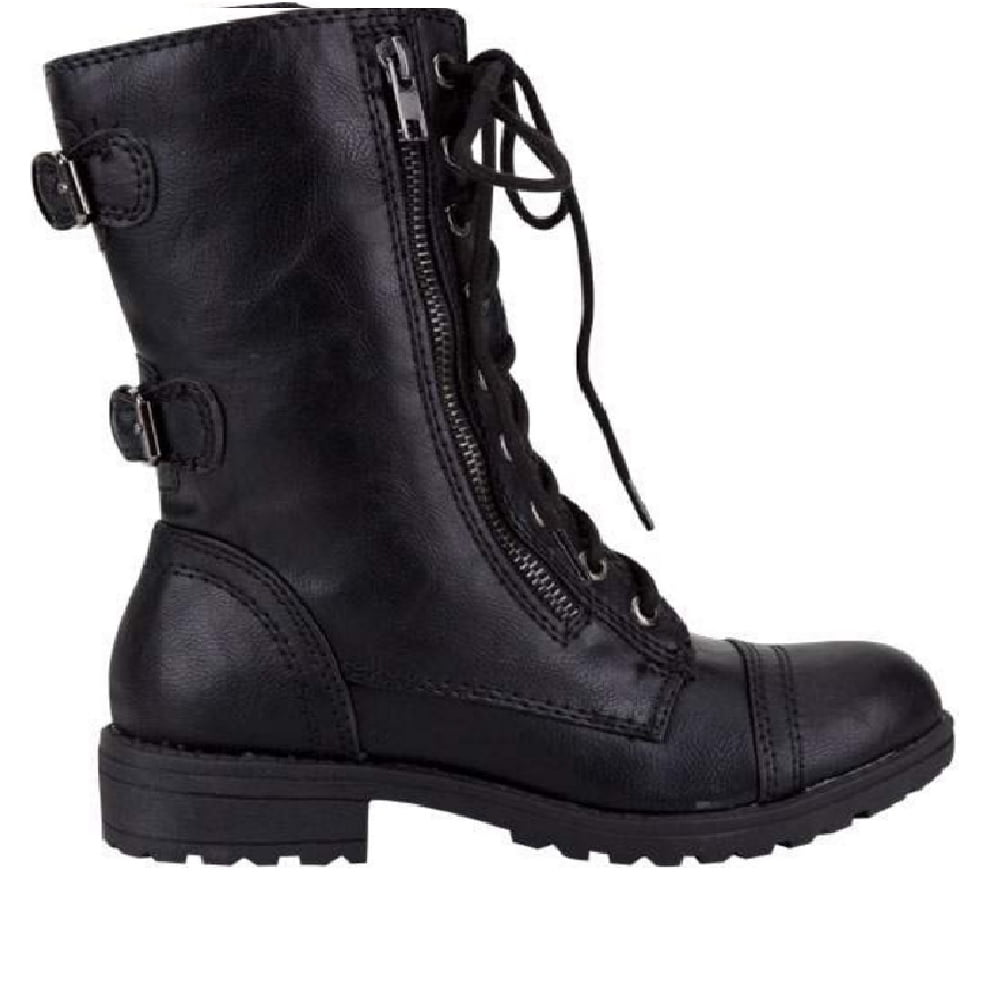 Girls top army boots