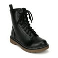 thumbnail image 1 of Soda Grunge-S Leatherette Round Toe Lace Rugged Stud Military High Ankle Bootie, 1 of 5
