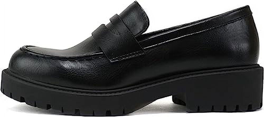 Soda "Soho" Women's Platform Penny Loafer - Slip On Lug Sole Heel Shoes