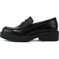 thumbnail image 1 of Soda “HENDER” ~ Women Round Toe Low Heel Lug Sole Platform Penny Loafer Shoe, 1 of 5