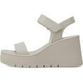 thumbnail image 1 of Soda Hitto ~ Women Open Square Toe Single Band Hook & Loop Ankle Strap Lug Sole Wedge Sandal, 1 of 5