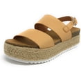 thumbnail image 1 of Soda Kazoo Nude Pu Casual Espadrilles Rubber Sole Open Toe Platform Sandals, 1 of 2
