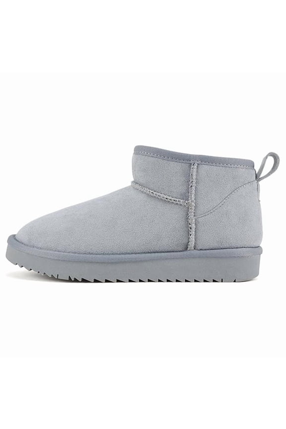 MUTUAL Women's Low Platform Sherpa Lined Ankle Boots - Light Blue Imitation Suede - Size 5.5