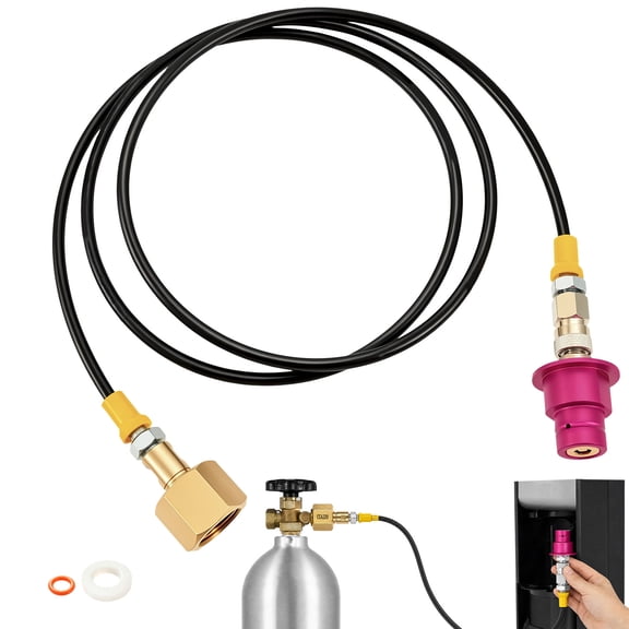 Soda Machine Co2 Adapter Co2 Refill Quick Connect Adapter with CGA320 Connector Soda Machine Connecting Hose for 5/20/50lb Commercial Tanks