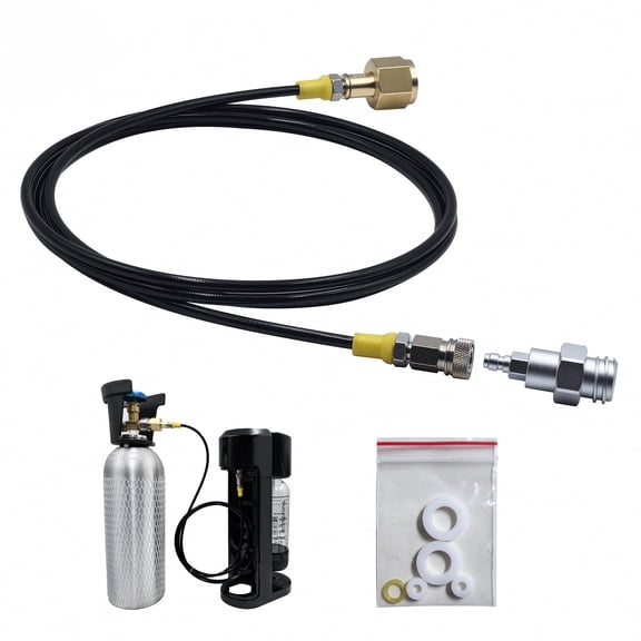 Soda Machine Filling To External CO2 Tank Fill Adapter Kit CGA320 with Quick Disconnect Connector