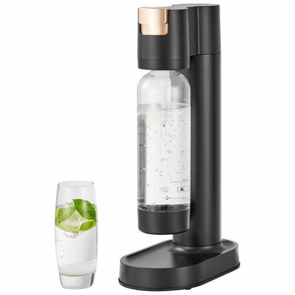 Soda Maker Sparkling Water Machine, Carbonated Water Starter Kit with 1L BPA-Free Bottle, Compatible with 60L CO2 Cylinder (Not Included), Black - Home Beverage Carbonator