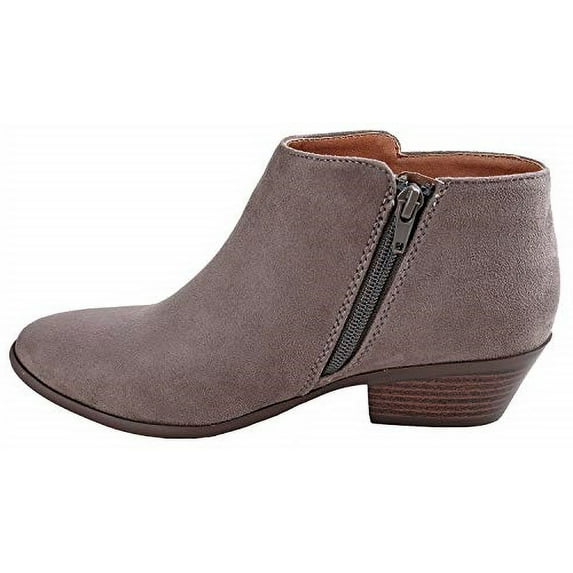 Soda Mug Charcoal Western Rounded Toe Low Chunky Block Stacked Heels Ankle Boots (Charcoal, 6.5)