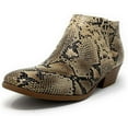 thumbnail image 1 of Soda Mug Python Round Toe Faux Suede Stacked Heel Western Ankle Bootie (5.5), 1 of 1