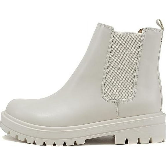 Soda Pilot Women Lug Sole Low Heel Chelsea Fashion Ankle Bootie w/Double Elastic Gore