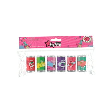 Soda Pop Flavored Lip Gloss, 6 pack