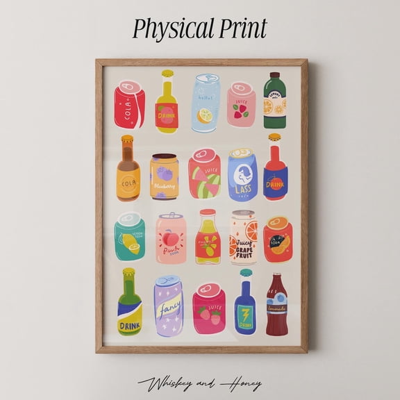 Soda Pop Kitchen Wall Art Colorful Retro Decor